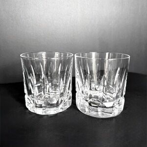 Vintage ATLANTIS LISBON OLD FASHIONED/Rocks Crystal Glasses SET 2 PORTUGAL